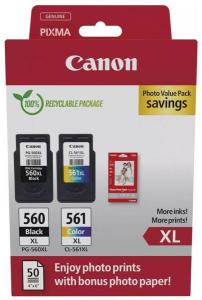 CANON TINTAPATRON PG560XL/CL561XL MULTIPACK + 50 ÍV GP-501 PHOTO GLOSSY PAPER