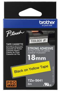 Brother nyomtatószalag Tze-S641 P-touch sárga alap, fekete betű 18mm